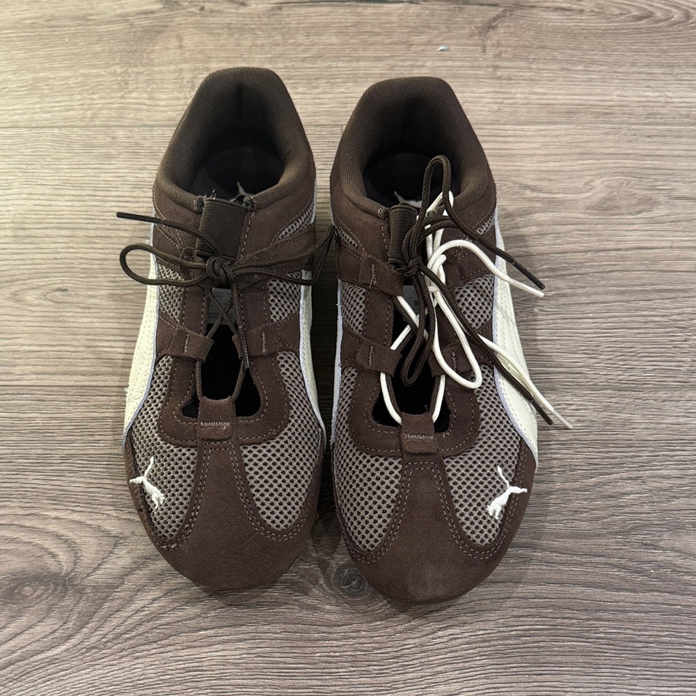 Puma Brown and White Women's Sneakers